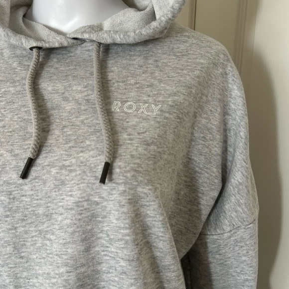 Roxy heather gray Soft Pullover Boxy Long Sleeve Hoodie Sweater Size Large - Picture 4 of 11